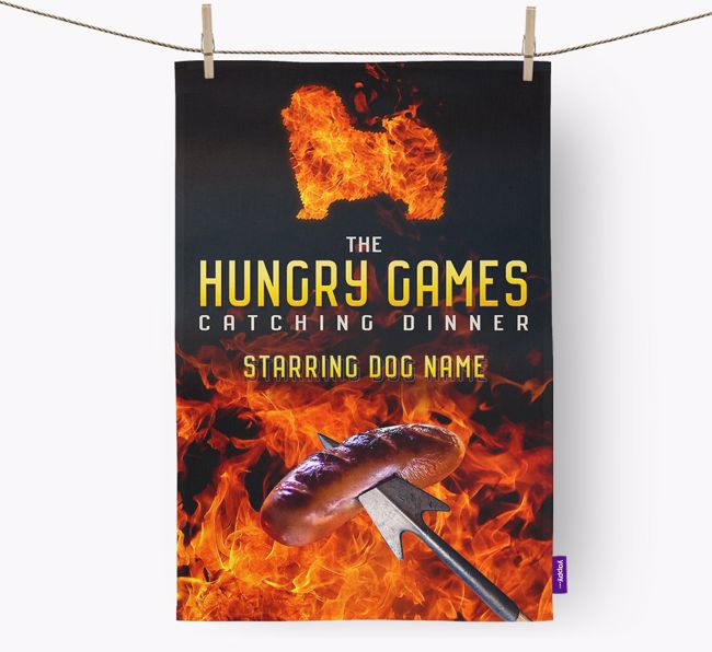 'The Hungry Games' - Personalised {breedFullName} Tea Towel